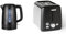 Amazon Basics Electric Kettle 1.7L + 2 SliceToaster with Extra Wide Slots, Matte Black