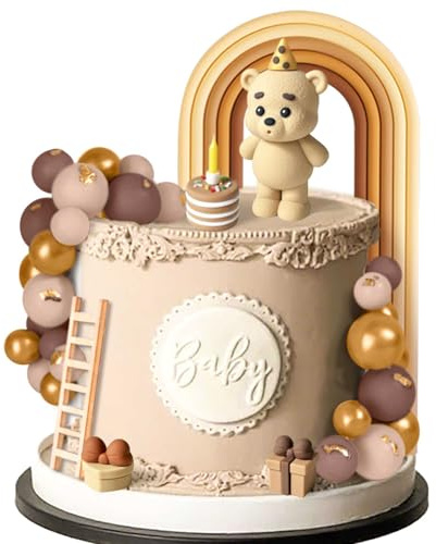 Teddybär Tortendeko Taufe Junge Kuchen Dekor Mädchen Jahr Braun Tortendeko | Teddybär Tortendeko Taufe Junge Kuchen Dekor Mädchen 1 Jahr Braun Tortendeko Teddybär Kuchen Dekoration für Geburtstag Party
