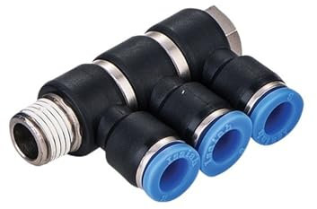 10 Teile/los PHT 3 Kupplungsrohr Universal Triple Branch Union Armaturen Kunststoff Banjo Air Push In Swivel Schnellkupplung(PHT3-4-01 4mm 1-8,R Thread)