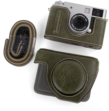 Rieibi x-Half/X-HF1 Case, PU Leather Camera Case for fujifilm x Half Mirrorless Camera, Protective Case with Adjustable Shoulder Strap, Beauty Cover