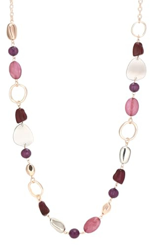 Dazylleco Collana lunga da donna, oro/oro rosa, lunga dichiarazione, gioiello alla moda, maglione lungo, regalo di compleanno per donne