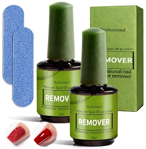 Nagellackentferner,GelnäGel Entferner,Profi Gel-Nagellackentferner 2x15ml,Gel Nail Polish Remover 2-3 Min Quickly Remover Nail Polish,Soak-Off Quick,Schadet Den NäGeln Nicht,Schonend Zur Nagelplatte