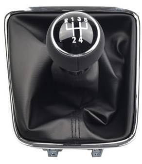 Schalthebelkopf Für VW Für Golf Für Plus 2005-2014 Für Tiguan 5N 2007-2011 Für Sharan 2011-2016 Schalthebel Schaltknauf Mit Ledermanschette Auto Schaltkopf(5 Speed)