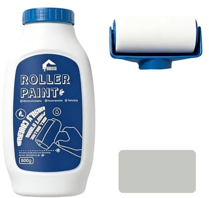 AUEJACKY Wandfarbe Weiß 500g Weisse Farbe Zum Ausbessern, Ausbesserungsfarbe Weiss, Weiße Farbe Wand Ausbessern Roller,Für Graffiti Kratzer Und Beschädigte Wände (Weiße). (hellgrau)