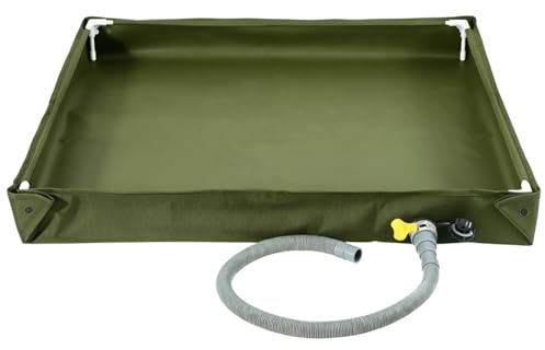 Faryodi - Vasca da doccia portatile 80x80x10cm, base doccia pieghevole per campeggio con tubo di scarico da 1 m, pavimento impermeabile in oxford per tenda da campeggio, base doccia per interni ed