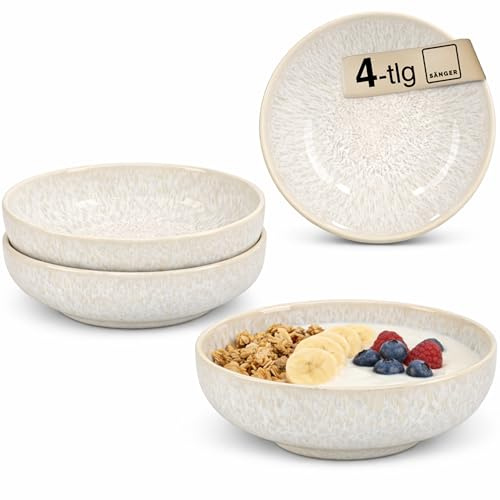 Sänger Schalen Set Korfu 4 tlg, Müslischalen für 4 Personen, Steingut