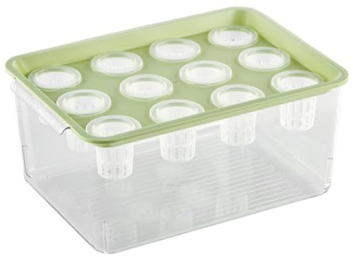 Bemonew Système de Culture aquaponique hydroponique avec bac de Culture Transparent à 12 Trous et Couvercle Vert idéal pour la Maison Le Balcon ou Un Bureau.