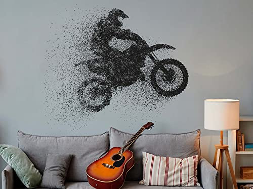 Wandaufkleber für Motocross, verschiedene Maße, 176 x 155 cm, mehrfarbig, dekorativer Aufkleber mit elegantem Design