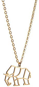 Elephant Gold – La Menagerie Origami Jewellery & Gold Geometric Necklace – 18 karat plated Gold Necklace & Elephant Necklaces for Women – Elephant Necklace for Girls & Origami Necklace