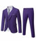 YND Completo da uomo slim fit, 3 pezzi, giacca a tinta unita con un bottone, gilet, pantaloni, con cravatta, Viola scuro, S