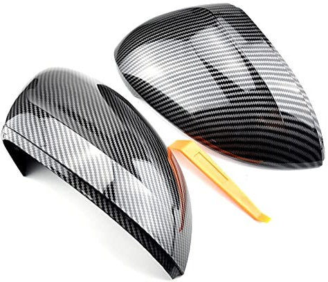 Auto Spiegelkappen Auto Seitenspiegelverkleidung for Vw. for Passat B8 Heller schwarzer schwarzer schwarzer Rückseite Spiegelabdeckung Gehäuse Autoflügelspiegeldeckel (Farbe: hellschwarz)