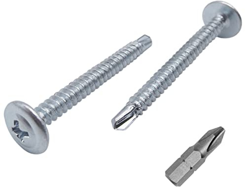 Marcopol (30 Stück) Verzinkter Stahl 4,2 x 41 mm Schrauben, Kreuzschlitz Modifizierter Halsspannkopf, Selbstbohrende Blechschraube, selbstschneidend (30, 4,2 x 41 mm)