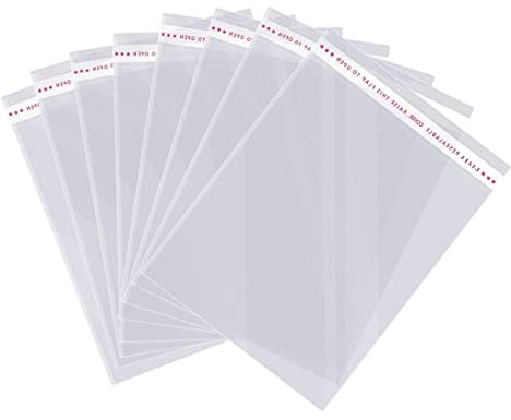 Bustine Trasparenti richiudibili con chiusura Adesiva 60 Pezzi, 18 x 24 + 4cm Buste Trasparenti Sacchetti Trasparenti Cellophane per confezioni Buste Plastica Richiudibili per indumenti fumetti ecc