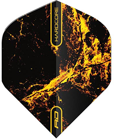 RED DRAGON Hardcore Radical Golden Strike Dart Flights - 4 Sets Per Pack (12 Dart Flights in Total)