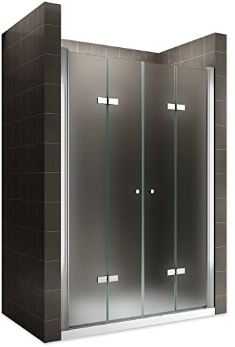 EMMY Porte de douche pliante pivotante H 185 cm largeur réglable 76 à 80 cm verre opaque