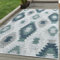 SIMPEX Outdoor Teppich, Berber-Design, Teppich Blau, 140 x 200 cm, Teppich Boho-Stil, Küche, Balkon, Terrasse, Garten, Picknick