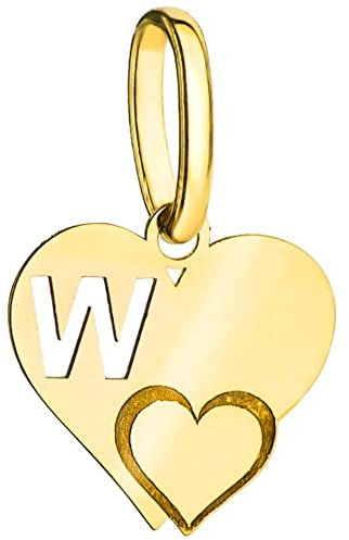 Lumari Gold-Goldener Anhänger mit Herz und Buchstabe W Gold 585 (14k)