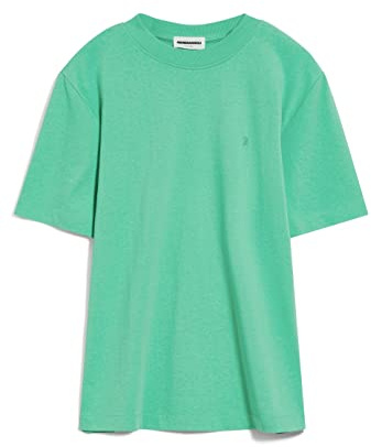 ARMEDANGELS Damen Heavyweight T-Shirt aus recyceltem Baumwoll Mix TARJAA Loose Fit Bright Lime M