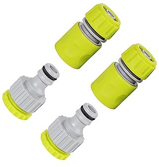 4 Stück Wasserhahn Anschluss Kit (2 Stück 1/2 Zoll 3/4 Zoll 2 In 1 Hahnverbinder, 2 Stück 1/2 Zoll Zwei Wege Kupplung, Gartenschlauch Verbindungen), Kunststoff Wasserhahnanschluss Schlauch Anschluss