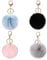 4 Stücke Pompons Schlüsselanhänger,Flauschige Pompom Taschenanhänger, Plüsch Taschenanhänger, Schlüsselanhänger Pompom, Accessoire Plüschball Schlüsselanhänger Für Handtasche Schlüssel Auto, 4 Farben