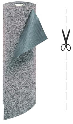 OLIVO.shop Fußmatte aus synthetischer Kokosfaser, nach Maß, Schmutzfangmatte, Eingangsmatte für den Außenbereich, Melange Effekt, Rolle Garden, hellgrau (40 x 100 cm)