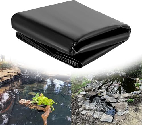 JEDAL PVC Teichfolie 1x1m 3x6m 4x9m 6x6m 8x10m 11x12m 13x15m, Schwarz Teichplane, Teichmembran Folie Gartenteich Für Fischteiche, Brunnen, Wassergarten Und Wasserfall (Color : schwarz, Size : 13×13m)