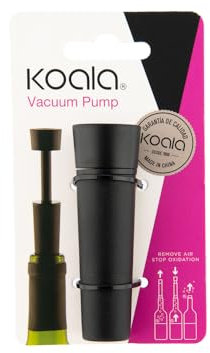 Koala Spain Tapón de Vacío de Vino MINI, Color Negro, Conservación Vino