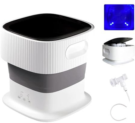HAZARA Mini Lavatrice Pieghevole, 9L Mini Lavatrice con Centrifuga Ingresso E Uscita Automatici dell'Acqua , Lavatrice Portatile per Appartamento,Dormitorio,Campeggio,Camper