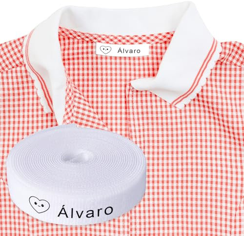 EUES Etiquetas Ropa Personalizadas, 100 Etiquetas Para Ropa Personalizadas, Etiquetas Ropa Niños Aptas Para Mochilas Escolares, Camisetas, Pantalones.