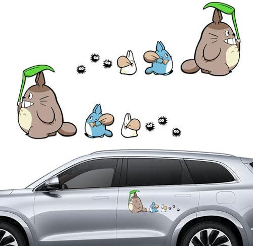 GUTERTOP 2 Stück Anime Auto Aufkleber Lustige, Anime Deko Cartoon Auto Sticker Tuning, Autoaufkleber Katze für Laptop Fenster Auto Kofferraum