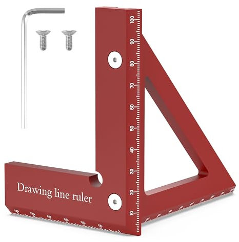 3D Multi-Winkel-Messlineal für Holzbearbeitung - Premium-Aluminium-Legierung, 45/90 Grad Winkelmesser, Zeichnungs- und Gehrungslineal