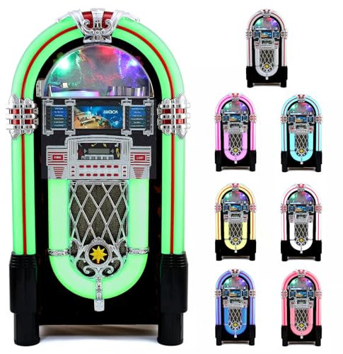 Jukebox Music Player Floor Standing Retro MP3 Bluetooth CD Radio AUX