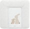 TRÄUMELAND - Wickelauflage Hophop Bunny beige | Wasserabweisende und abwischbare Wickelauflage mit süßen Hasen |Wickeltischauflage ausThermo-Vlies und phtalatfreie PVC. 75x75 cm