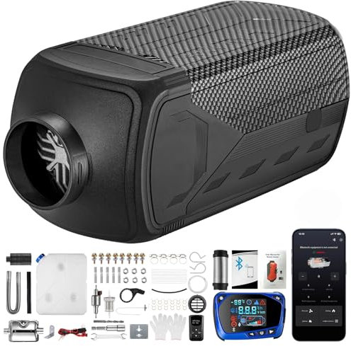 Calefacción estacionaria, calefacción diésel de 8KW, pantalla LCD de 12 V/24 V, control remoto de calentador de aire diésel, bajo consumo para automóviles, furgonetas, camiones, barcos y autobuses