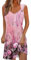 Robe Longue Boheme, Robe Longue Femme Ete Robe Mi Longue Fluide Coton Femme Col Rond Robe Grande Taille Chic Et Elegant Femme Marque sans Manches Vetement Femme Ete Robe Rose 3XL