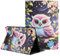 TEDTIKJT Custodia Compatibile con Tablet Huawei MatePad T 10s 10.1 2020 Custodia Libro PU Pelle Tasca Cover Supporto Protezione Funzione Dipinti Tablet Cover,Gufo di Fiori di Pesca