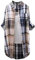 Angxiwan Boho Tops for Women UK Plus Size Plaid Shirts for Women UK Plus Size Button Long Sleeve Summer Cardigan Casual Loose Fit Flowy Hem Tunic Tops Elegant Collar Cotton Blouses