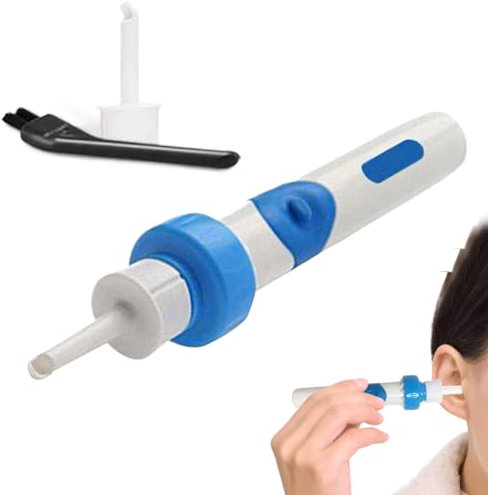Ohrenschmalz-sauger, Podomax Ohrenschmalz-reiniger, Ear Cleaner, Elektrischer Ohrenreiniger, Entferner Sauger, Mit 2 Waschbaren Ersatzköpfen Und Batterie