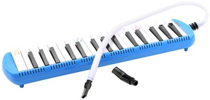 Mikinona Melodica Blasinstrument 32 Tasten Tragbar mit und für Anfänger Kompaktes Design Blau/Weiß für Partys und Auftritte