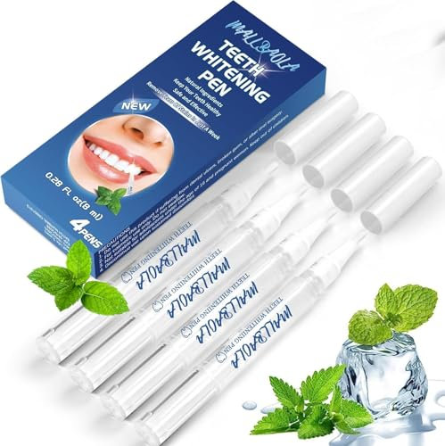4 Pièce Stylo Blanchiment Dents,Gel Blanchiment Dentaire Professionnel, Blanchisseur de Dents, Kit de stylo Blanchissant pour des Dents Éclatantes, Blanchisseur de Dents Instantané qui Élimine Taches