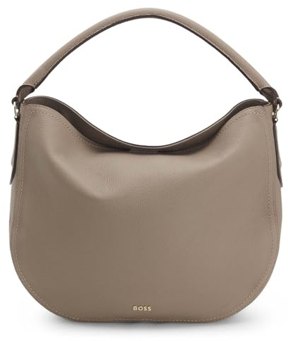 BOSS Leder Schultertasche Lenah New Shoulder Bag Open Brown taupe