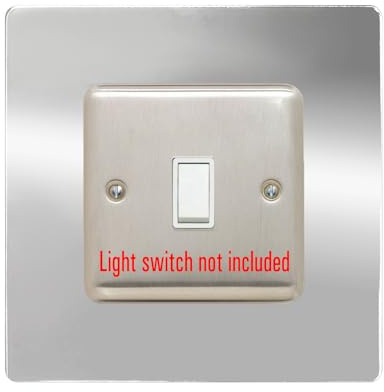Single Light Switch Surround | Square | Acrylic Back Panel or Finger Plate | Plug, Colour:Silver Mirror