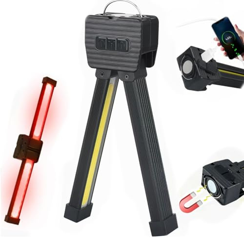 Pnoyws Gym Lamp for Posing, Portable Magnetic LED Flashlight with Hanging Hook, Waterproof 180 Degree Folding Work Light, 7 Level Dimming for Fitness, Camping and Outdoor Use [Energy Class A+++]