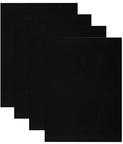 4 láminas de horno permanentes para horno de 40 x 33 cm, papel de horno reutilizable negro, antiadherente, recortables, resistentes al calor, para parrilla de gas y horno eléctrico, apto para