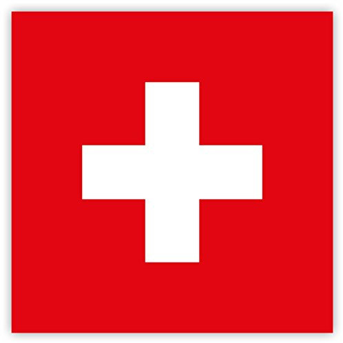 HouseholdBasics 10 x Aufkleber Schweiz-Flagge, 5,2 x 5,2 cm für innen und außen
