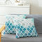 CaliTime Kissenbezüge Kissenhülle Packung mit 2 Cosy Kissenbezügen für Couch Bett Sofa manuell handbemalt bunt geometrischer Gitterkettendruck 50cm x 50cm Main Grey Petrol
