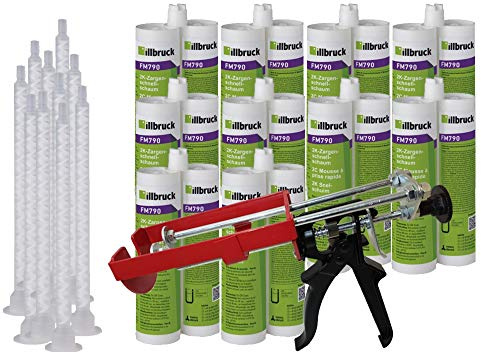 Illbruck Kombiset 10x FM790 Zargenschaum á 210ml + 2K Pistole DM21-Metall