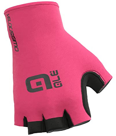 Alé Cycling Unisex Velocissimo Crono Sommerhandschuhe, Fluo Pink/Schwarz, L