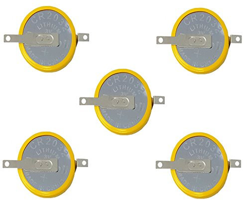 EASTCELL 5 batterie F2-CMOS BIOS BR / CR2032-1F2 con linguetta di saldatura da 3 V per PC usa e getta v
