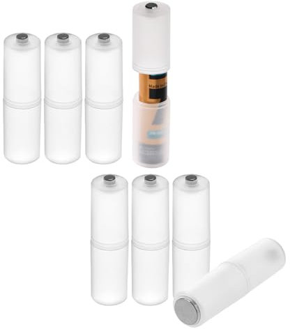 OLIREXD Transparenter AAA-zu-AA-Batterie-Adapter-Schalter, Batterie-Konverter-Abdeckung, Handy-Akku-Hülle, Adapterbox (8 Stück)